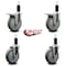 Service Caster 5'' Gray Poly Swivel 1-1/4'' Expanding Stem Caster Set 2 Total Lock Brakes, 4PK SCC-EXTTL20S514-PPUB-2-S-2-114 - alternate 2
